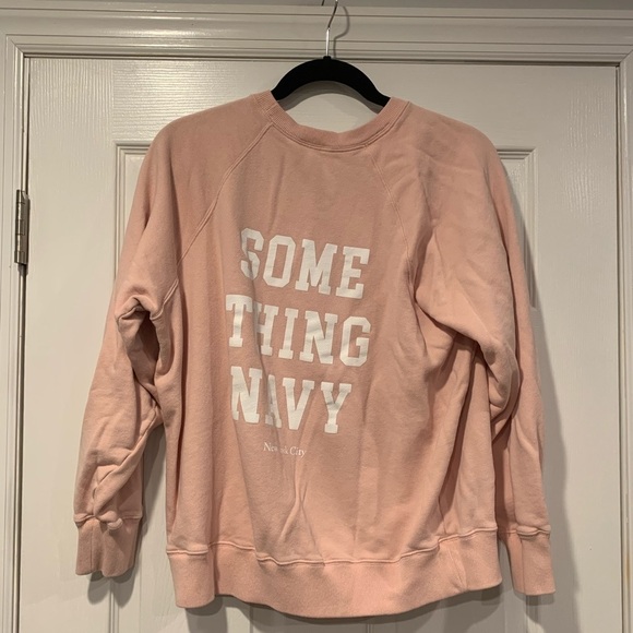 Something Navy Smiley Crewneck Sweatshirt - Picture 2 of 5